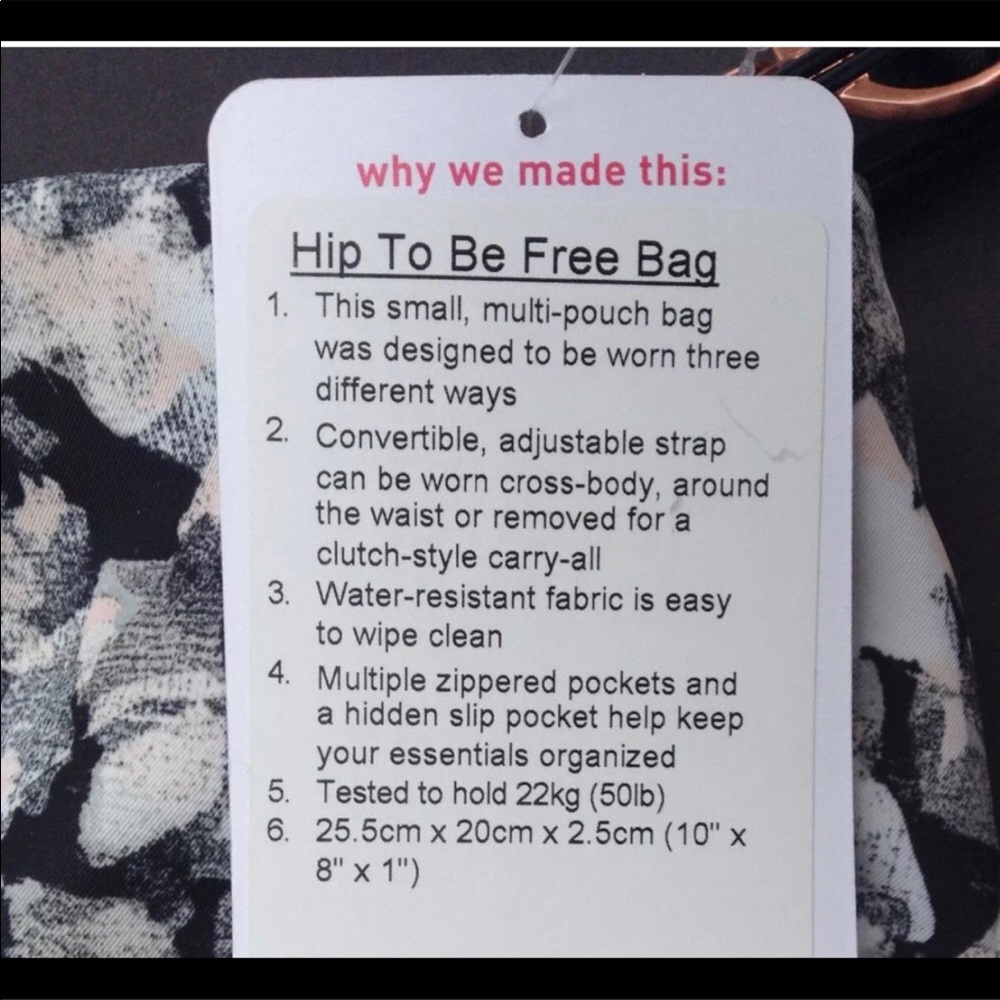 SOLD☹️HP🎉NWOT Lululemon Hip to be Free Bag - Picture 6 of 6